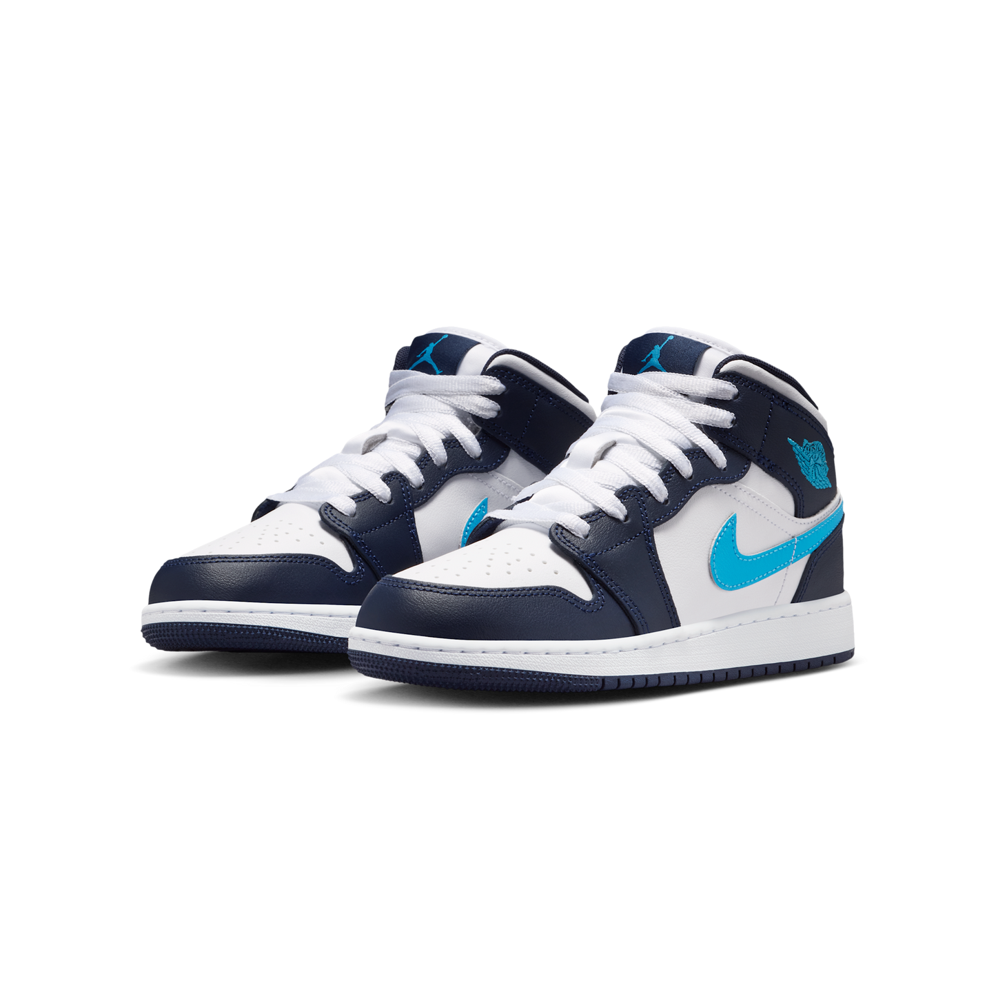 Jordan 1 Mid Obsidian Dark Powder Blue (GS)