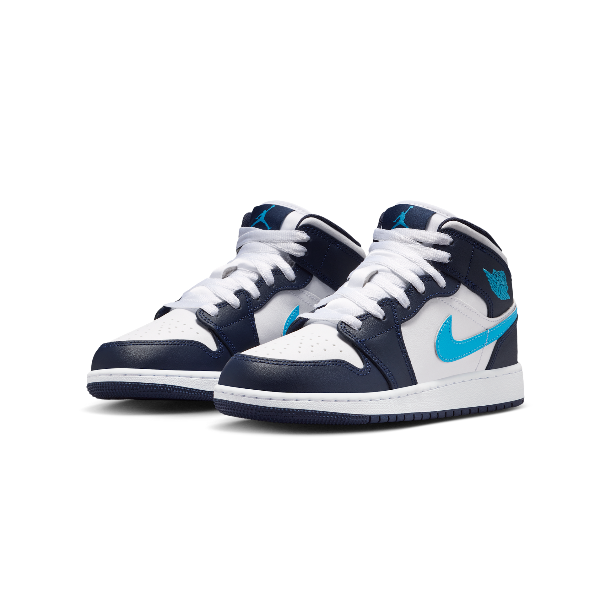 Jordan 1 Mid Obsidian Dark Powder Blue (GS)