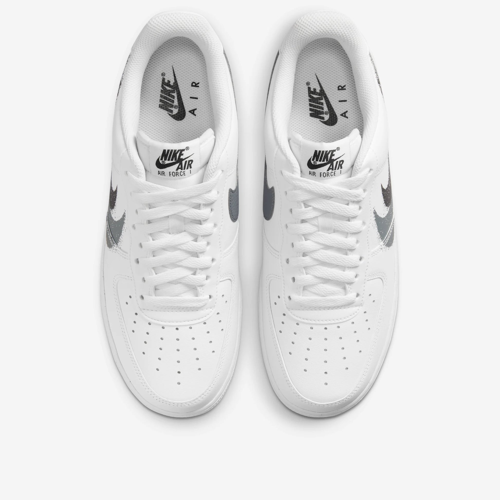 Nike Air Force 1 Low '07 Spray Paint Swoosh White Black Grey
