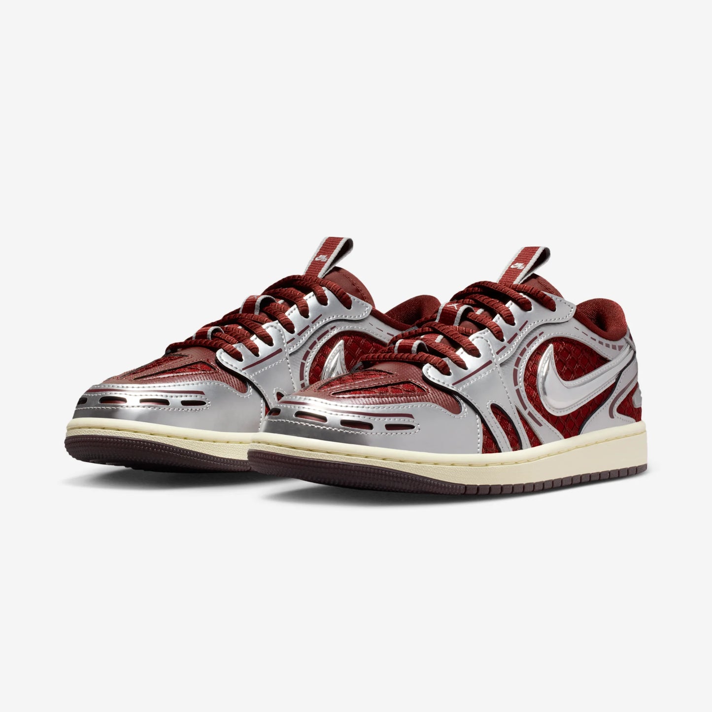 Jordan 1 Low Method of Make V3 Dark Team Red Metallic Silver (Women's)