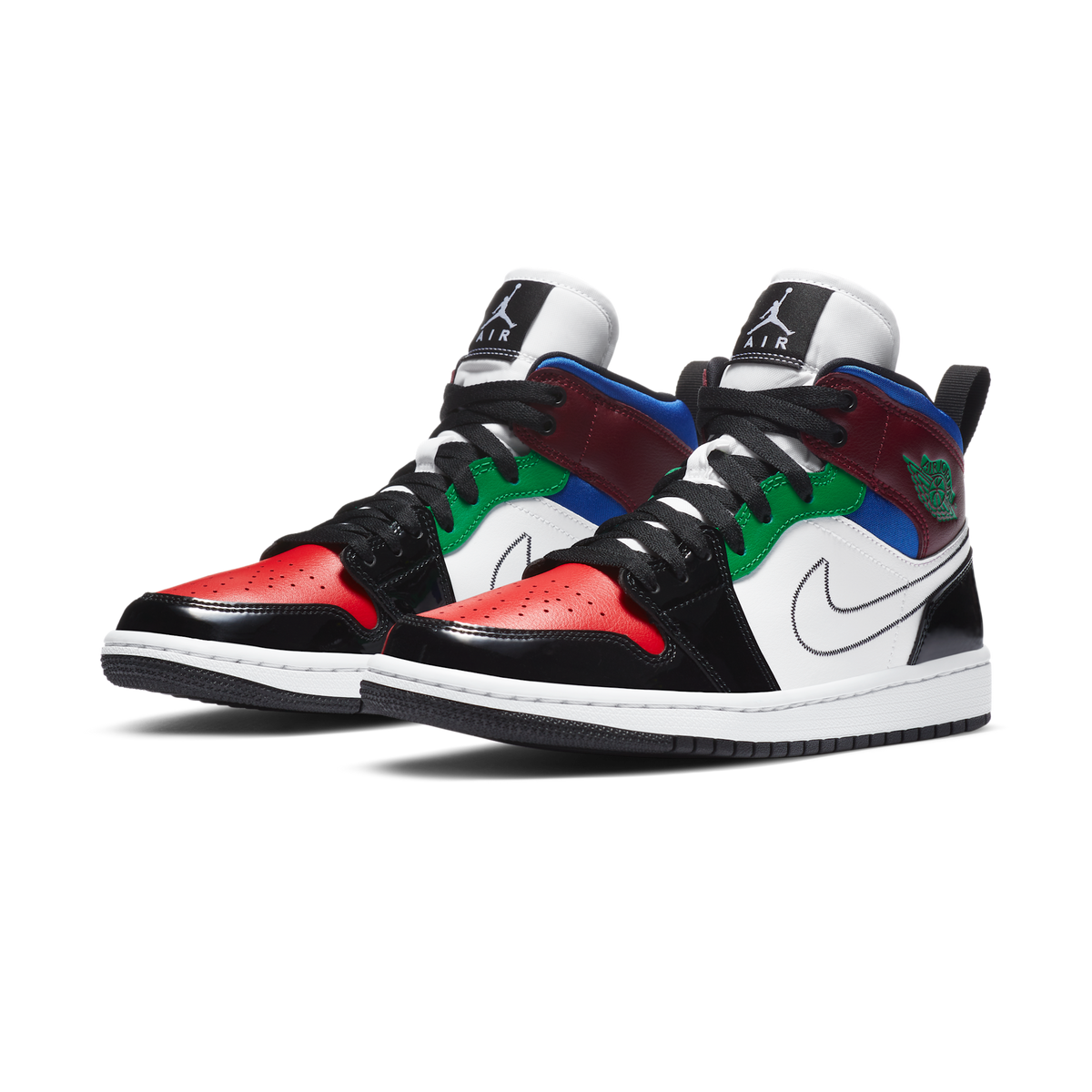 Jordan 1 Mid SE Black White Multi-Color (Women's)