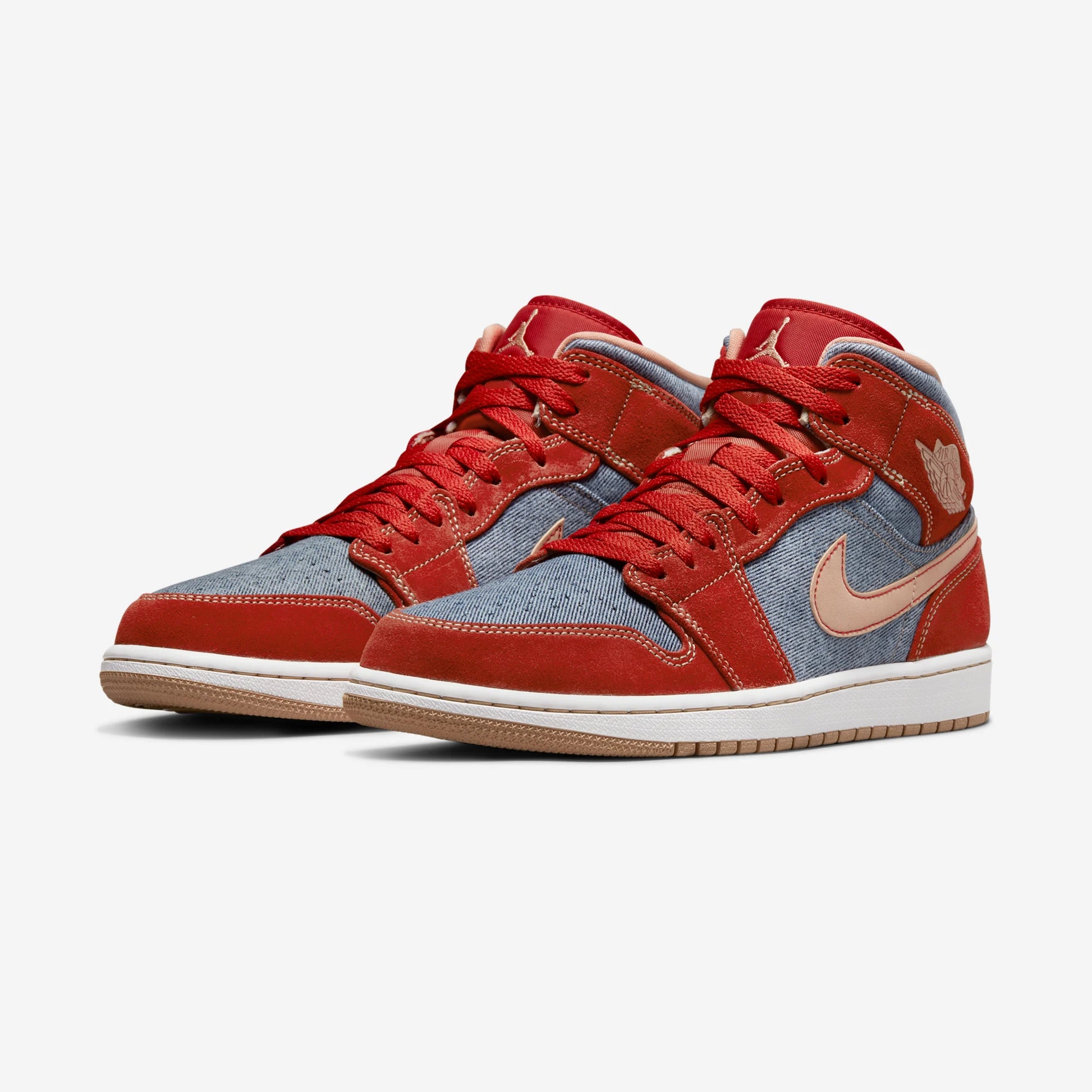 Jordan 1 Mid Denim Red