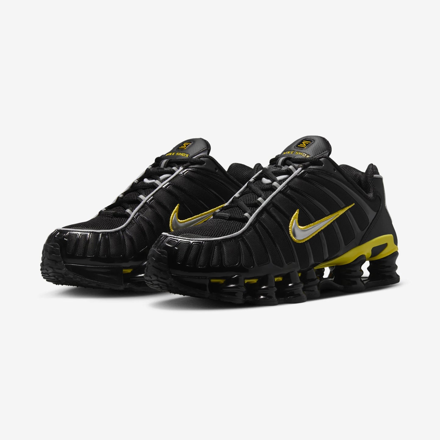 Nike Shox TL Black Dynamic Yellow Metallic Silver