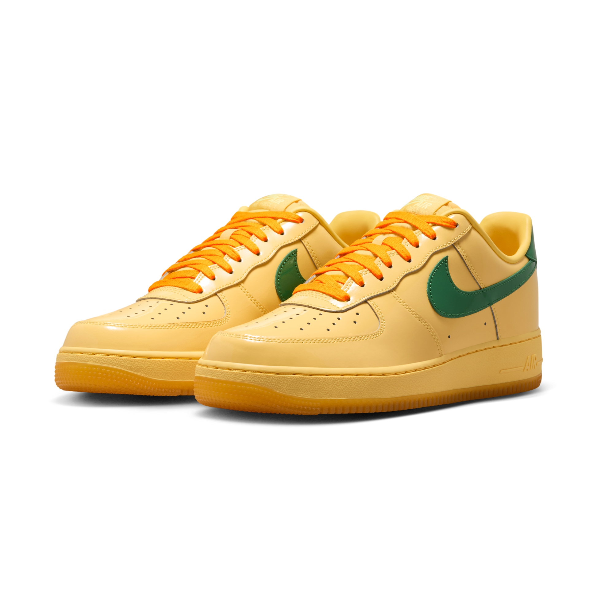 Nike Air Force 1 Low Patent Leather Topaz Gold Pine Green