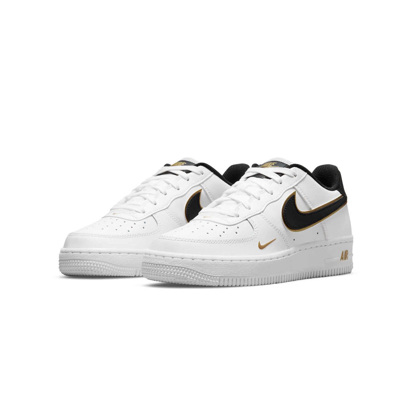 Nike Air Force 1 Low '07 LV8 Double Swoosh White Metallic Gold (GS)