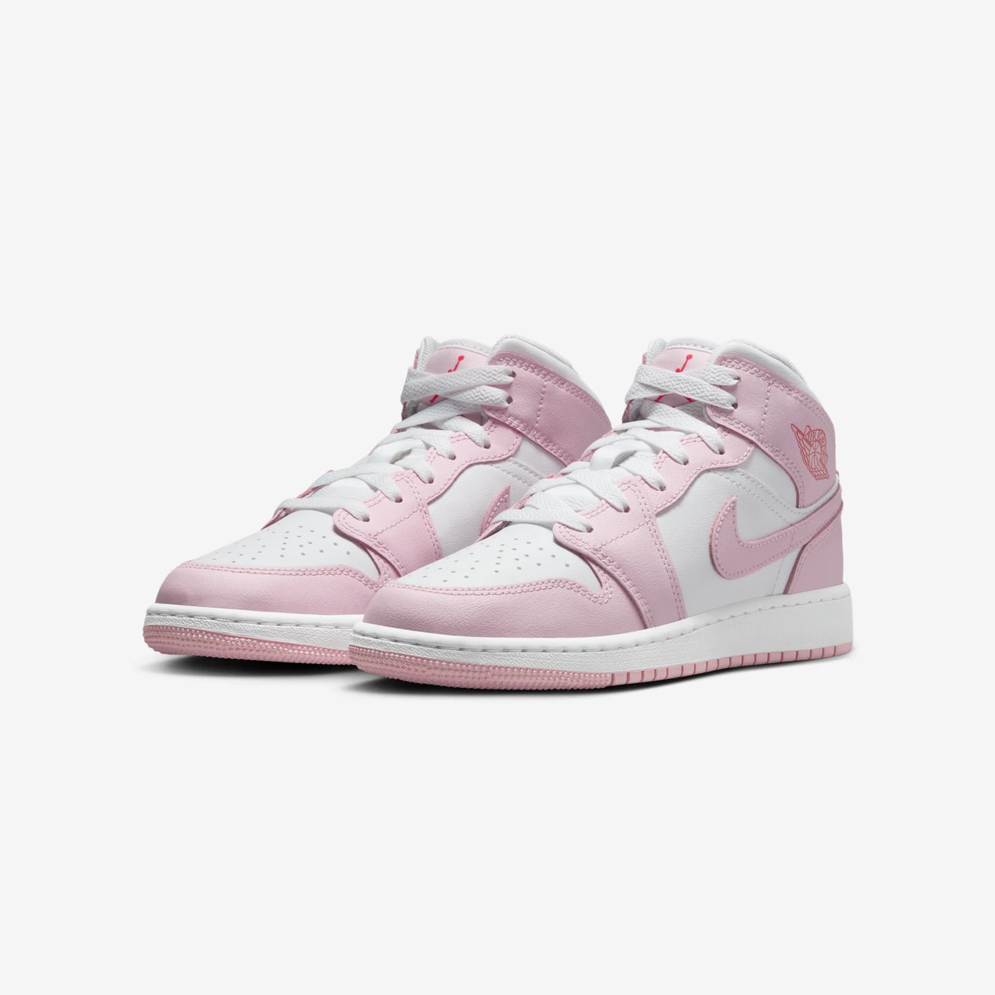 Jordan 1 Mid Pink Foam Fire Red (GS)
