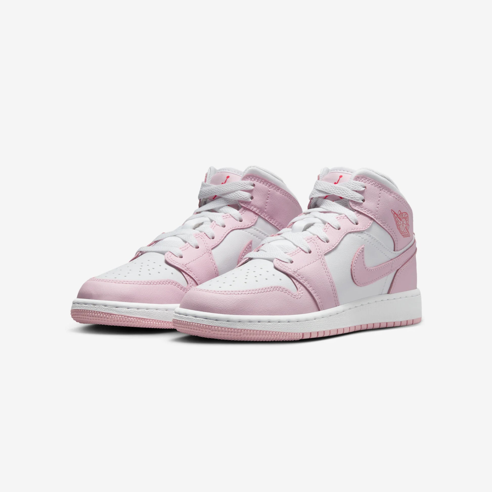 Jordan 1 Mid Pink Foam Fire Red (GS)