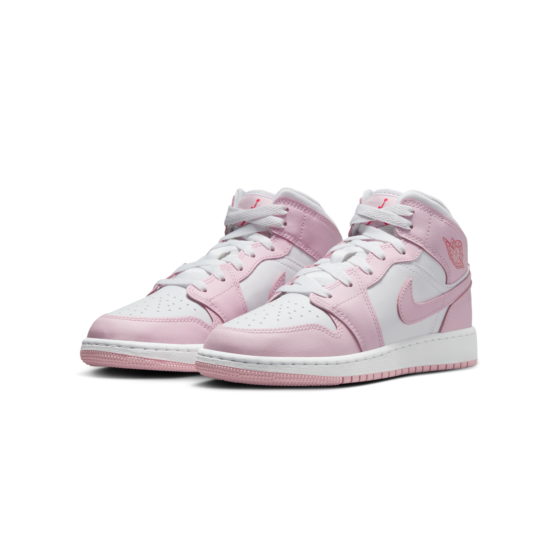 Jordan 1 Mid Pink Foam Fire Red (GS)