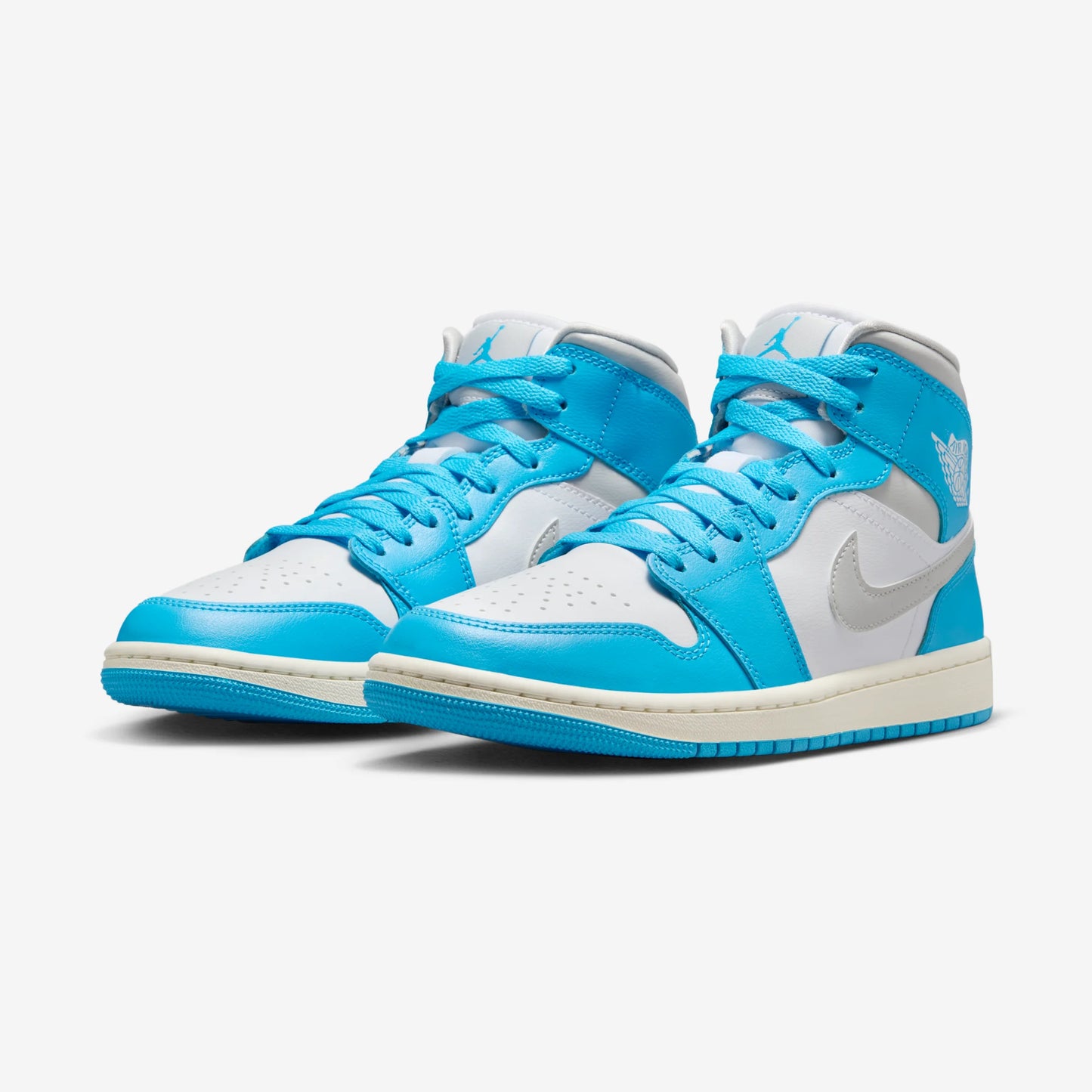 Jordan 1 Mid Dark Powder Blue White Sail Neutral Grey (Women's)