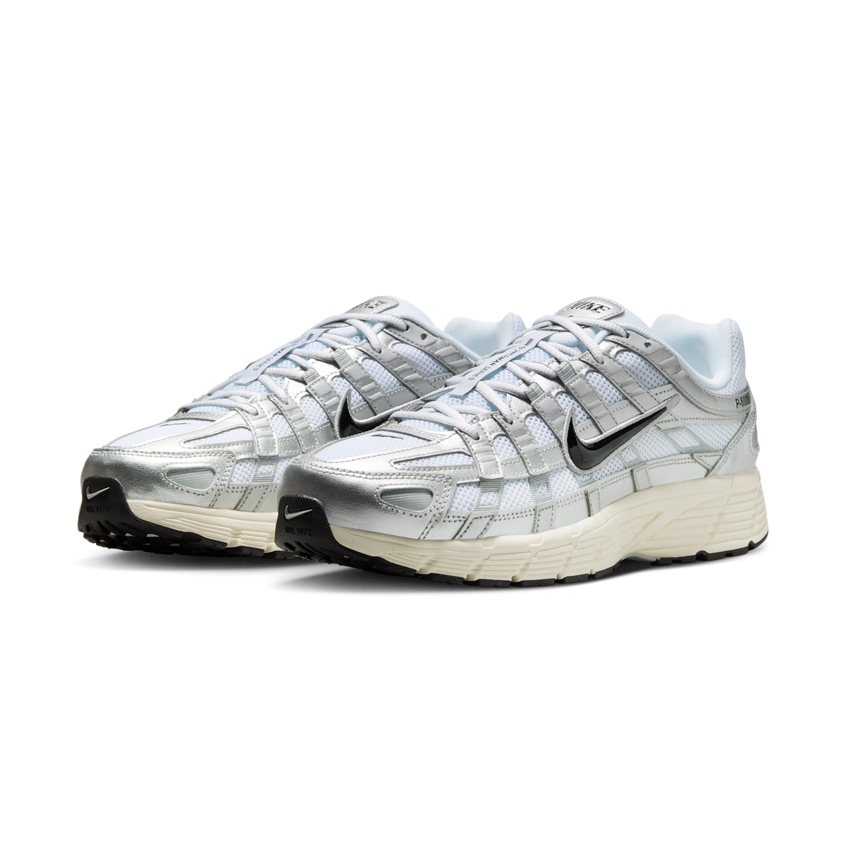 Nike P-6000 White Metallic Silver Flat Silver Black