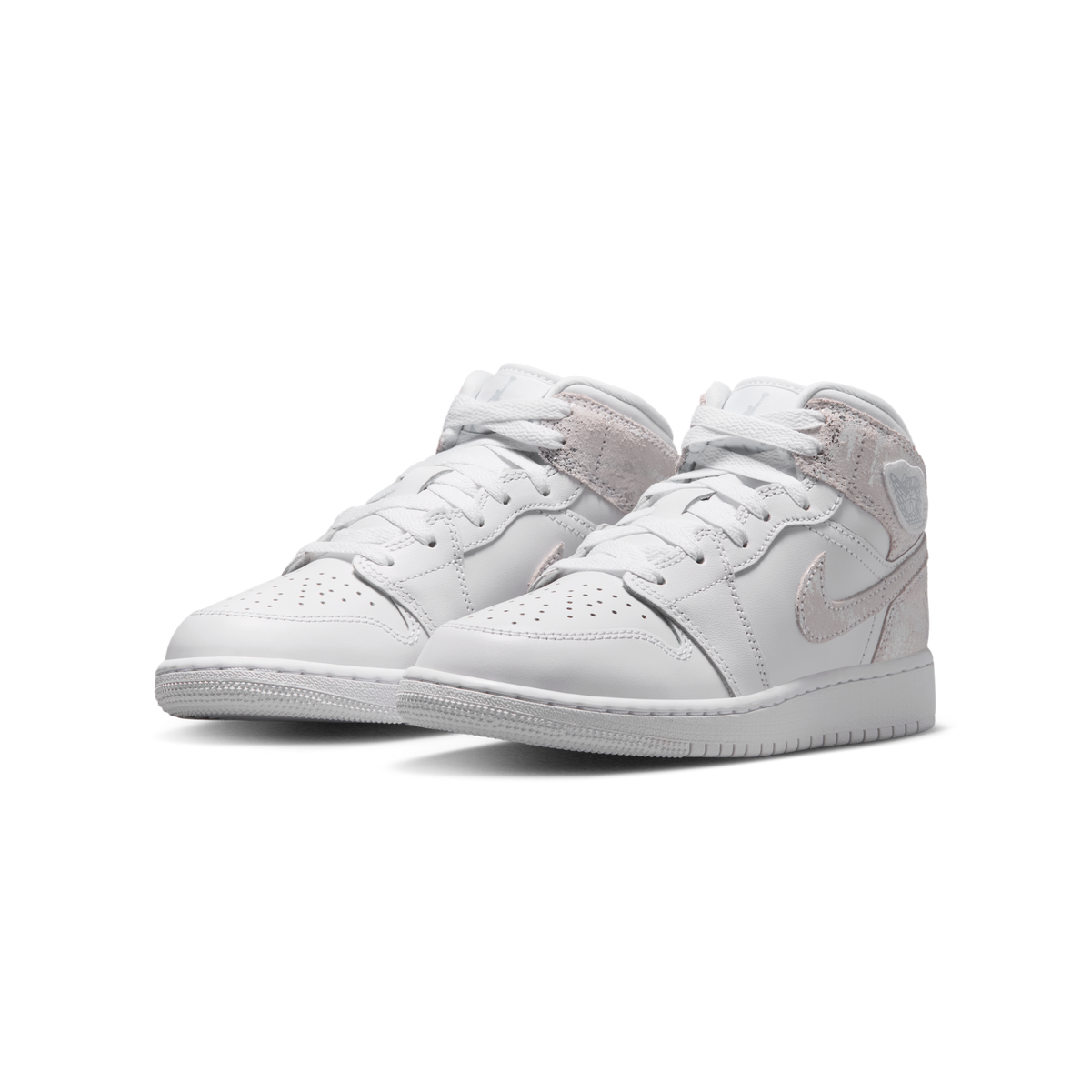 Jordan 1 Mid SE Distressed White Field Silver (GS)