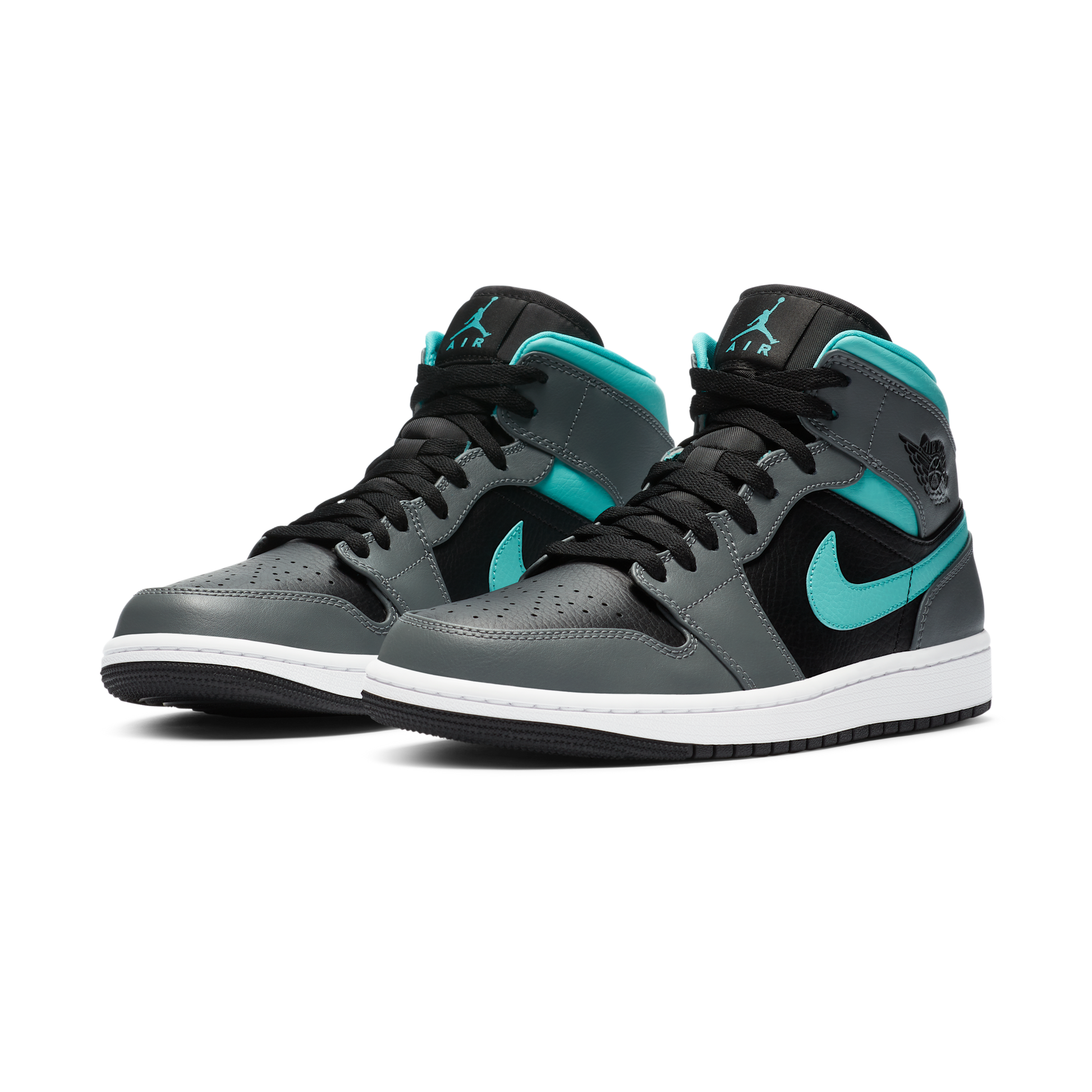 Jordan 1 Mid Grey Aqua