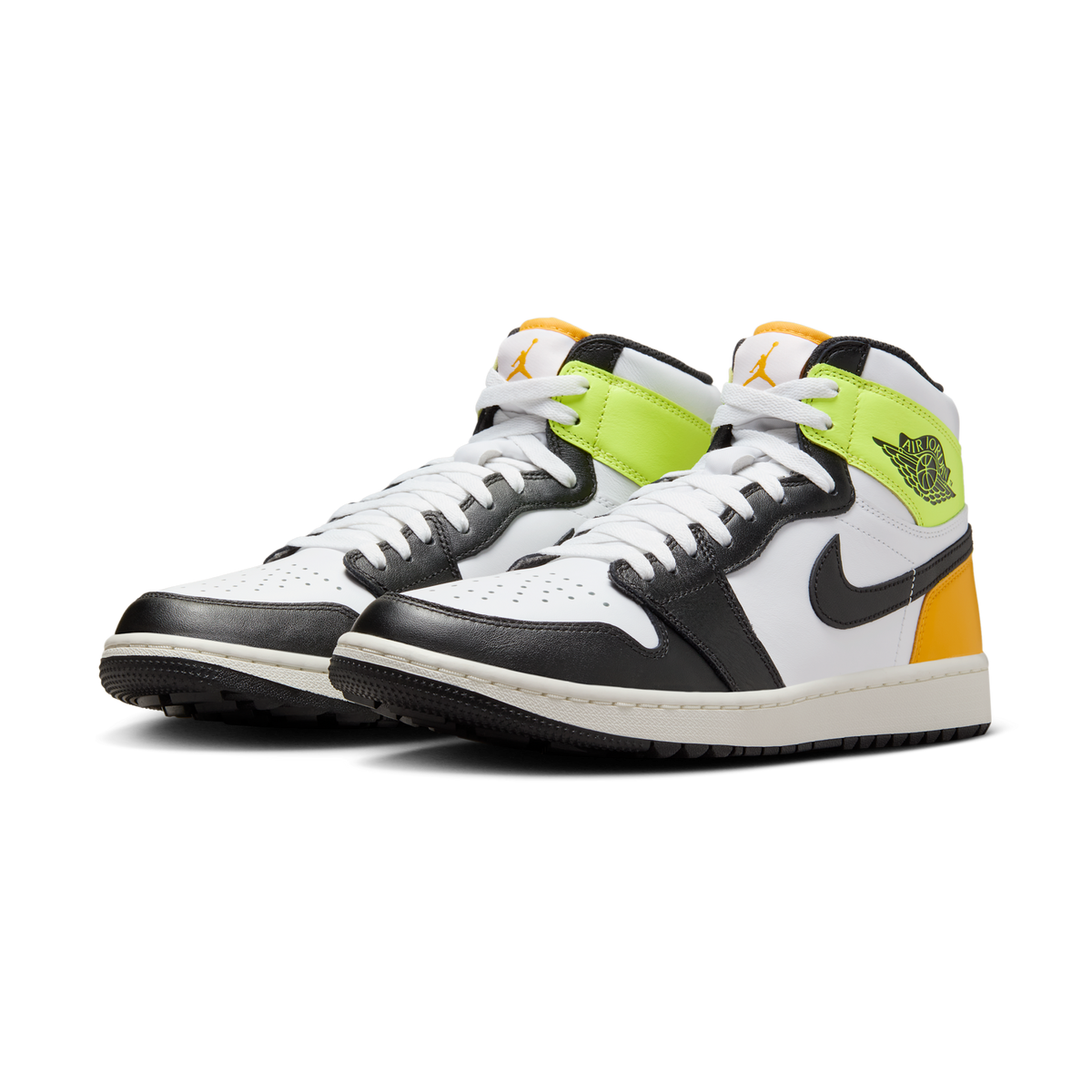 Jordan 1 Retro High Golf White University Gold Volt Black