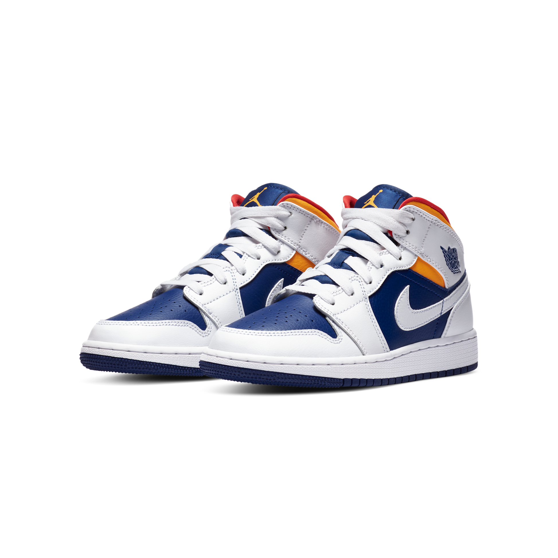Jordan 1 Mid White Laser Orange Deep Royal Blue (GS)