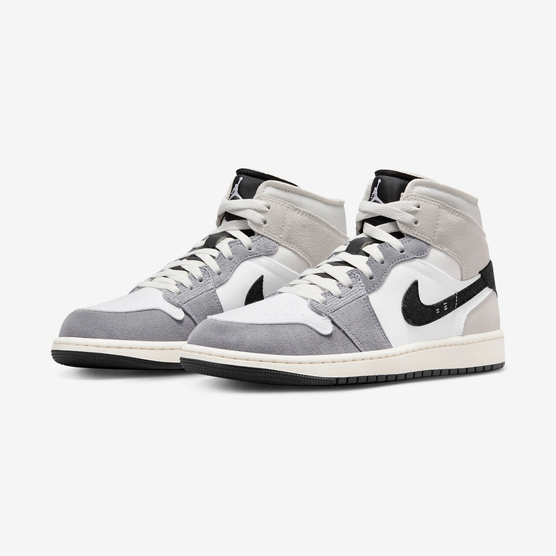 Jordan 1 Mid SE Craft White Cement Grey Black