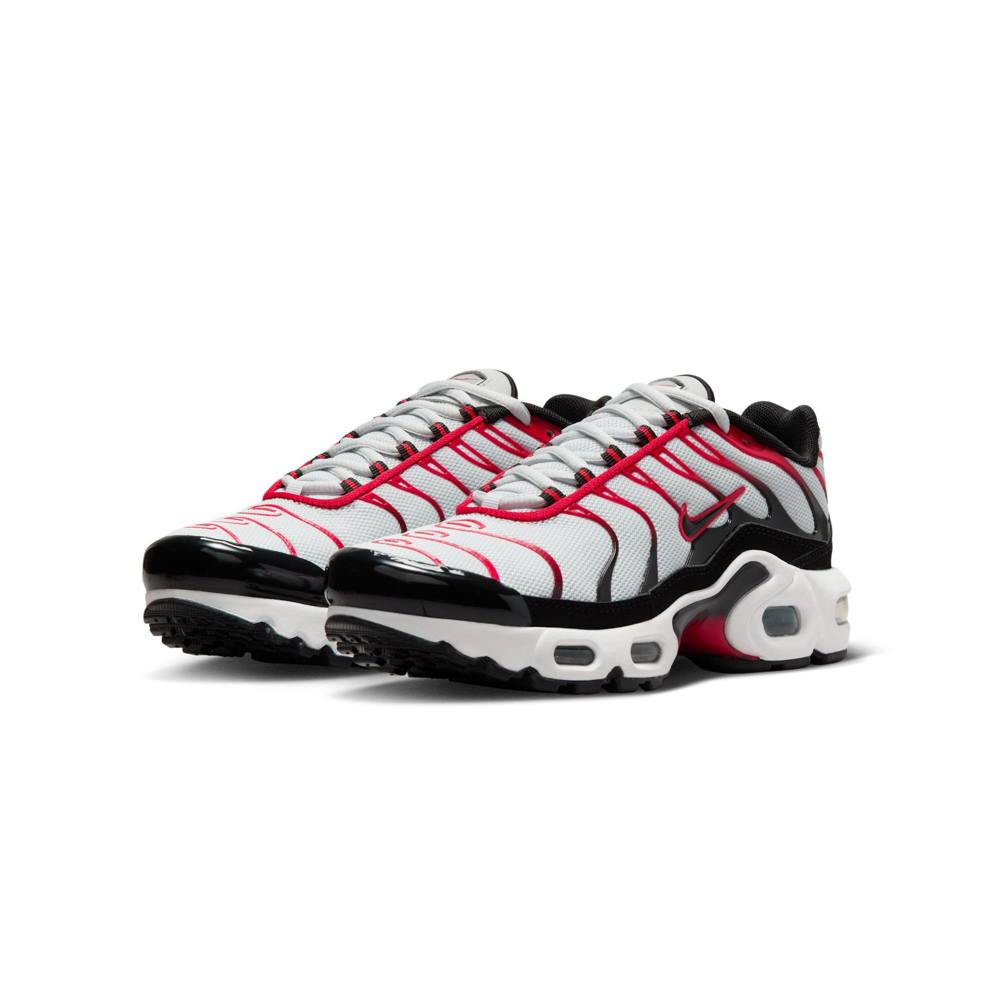 Nike Air Max Plus Pure Platinum Black White University Red (GS)