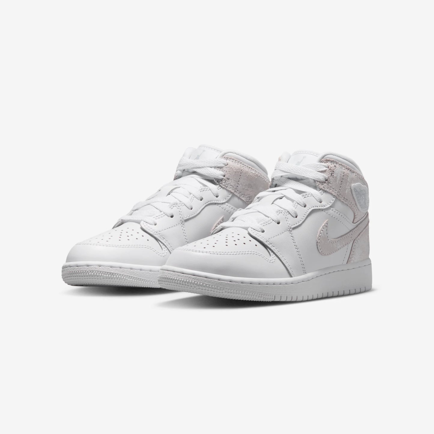 Jordan 1 Mid SE Distressed White Field Silver (GS)