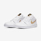Jordan 1 Low White Metallic Gold (Women's)