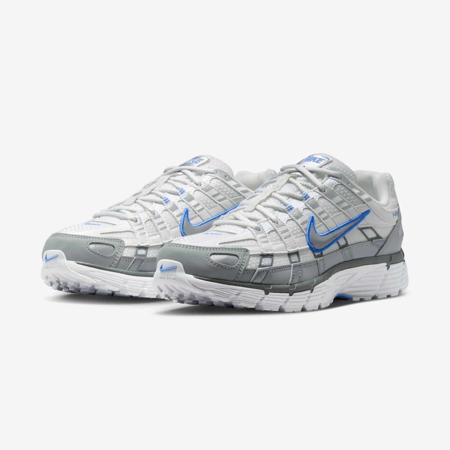 Nike P-6000 White Metallic Silver Blue