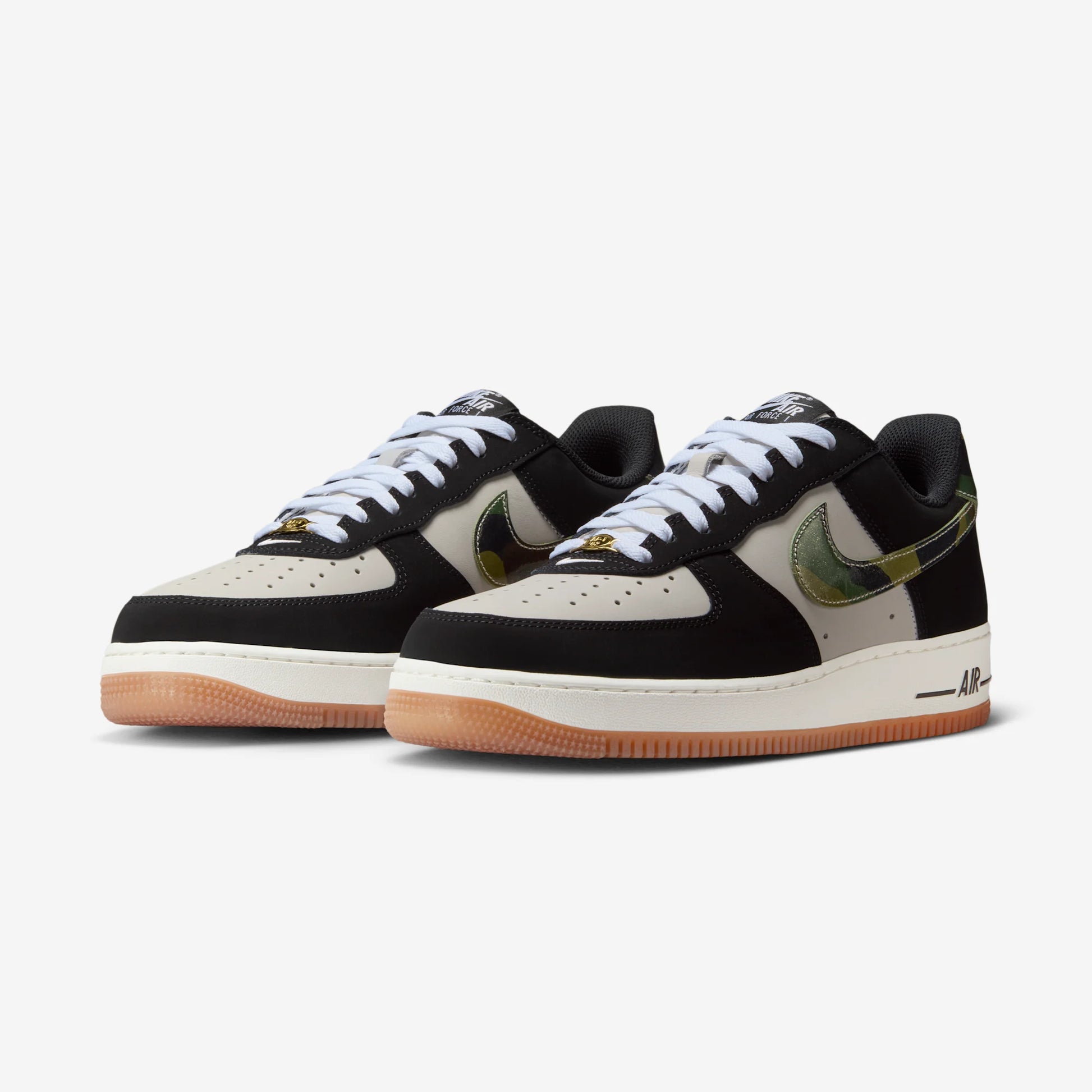 Nike Air Force 1 Low '07 LV8 Black Patent Camo Swoosh