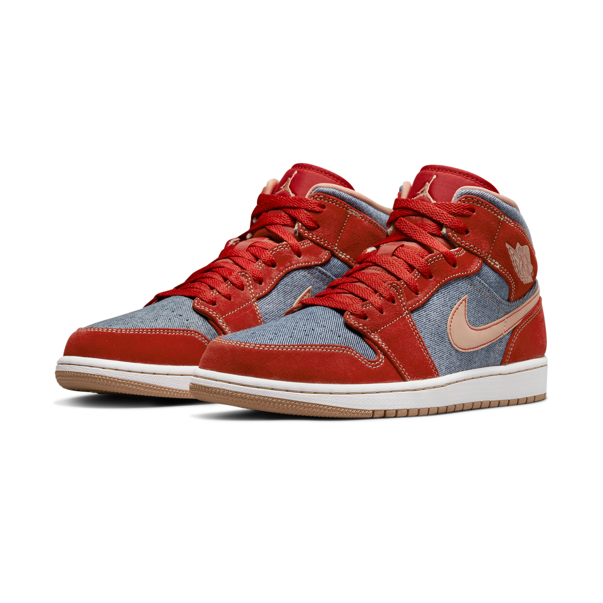 Jordan 1 Mid Denim Red
