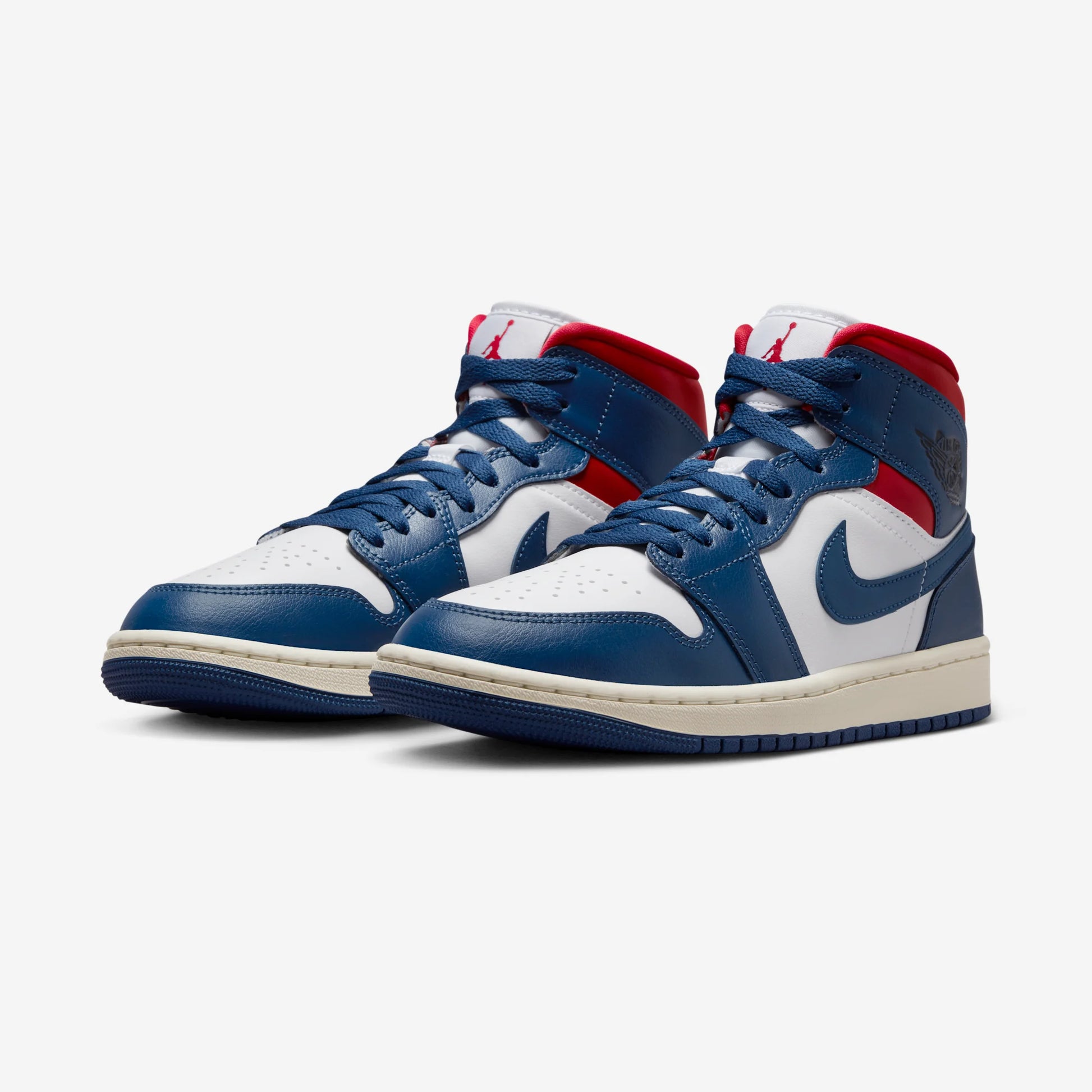 Jordan 1 Mid French Blue Gym Red (Women's)