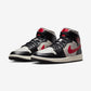 Jordan 1 Mid Black College Grey Gym Red (Women's)