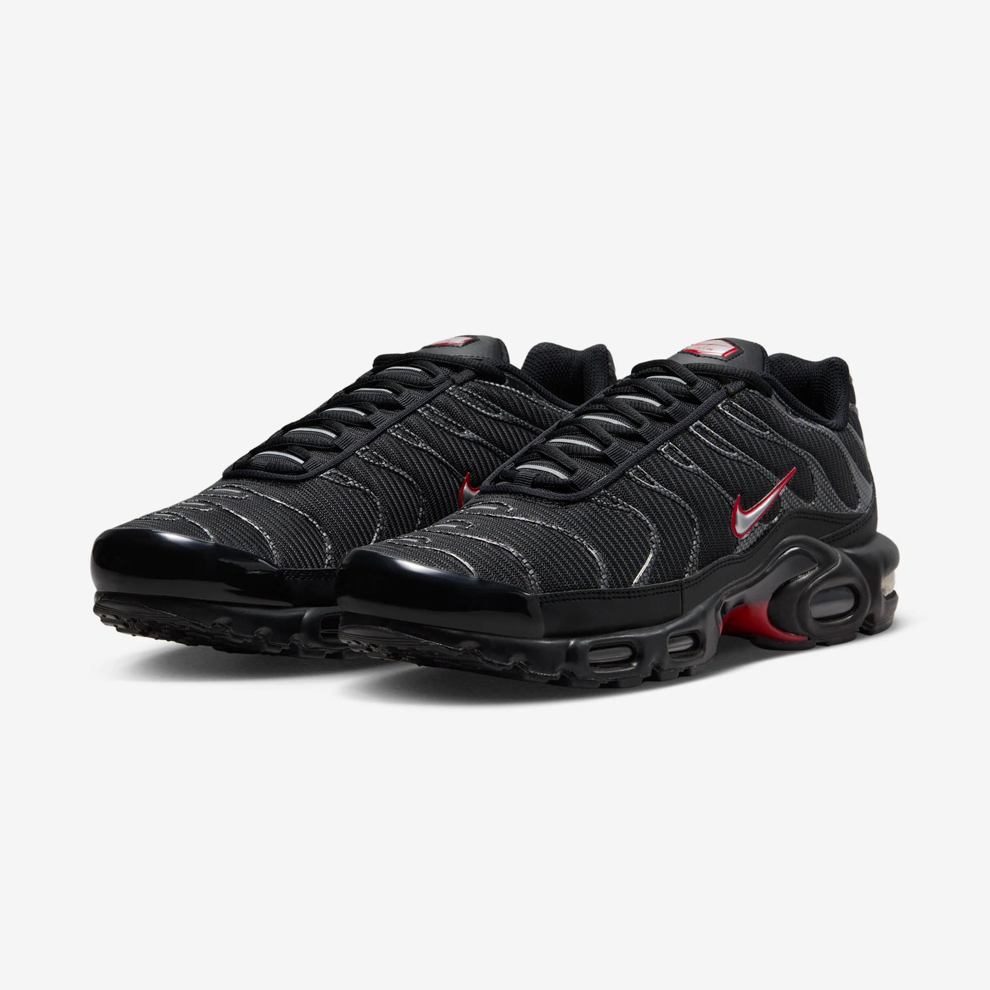 Nike Air Max Plus Black University Red Metallic Silver