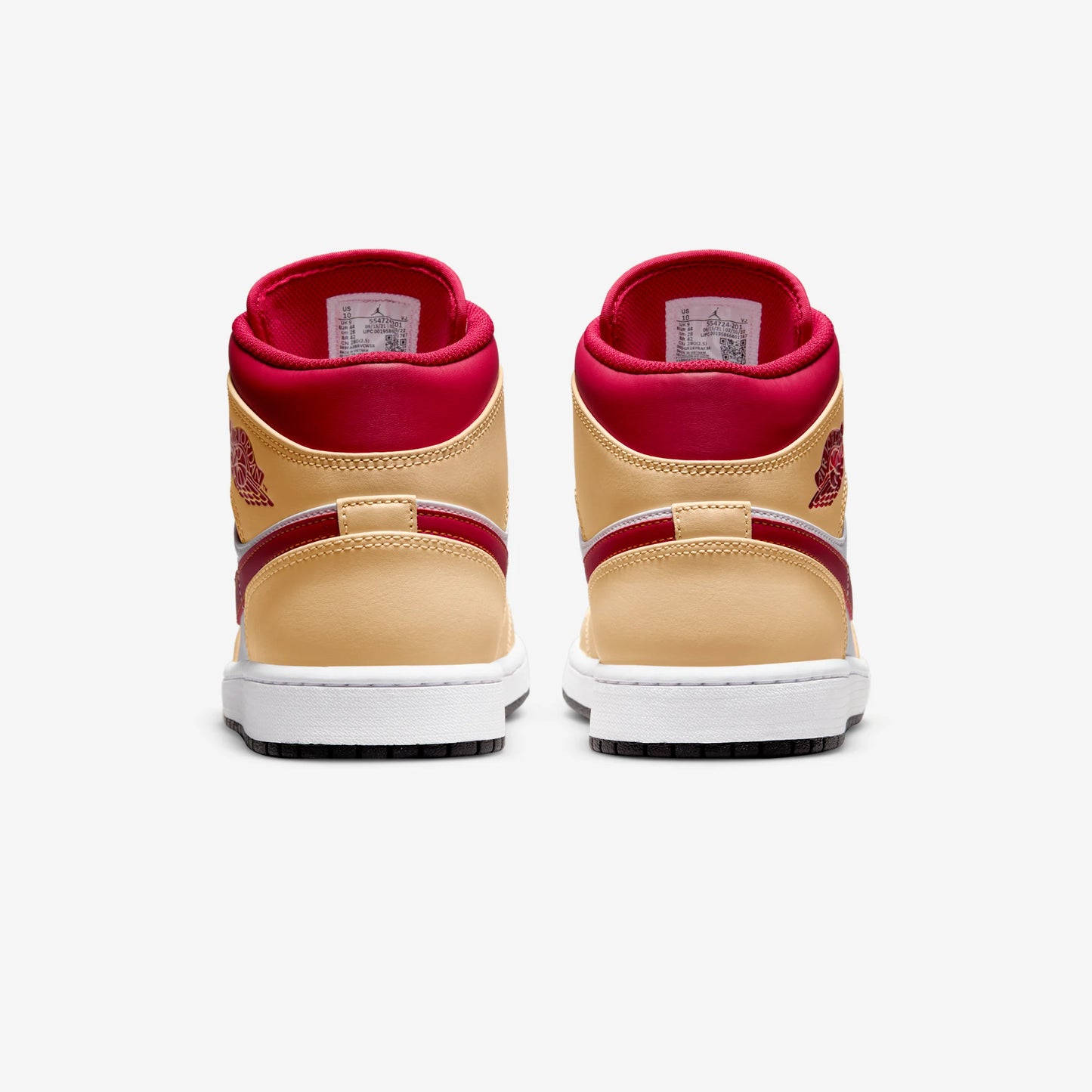 Jordan 1 Mid Light Curry Cardinal
