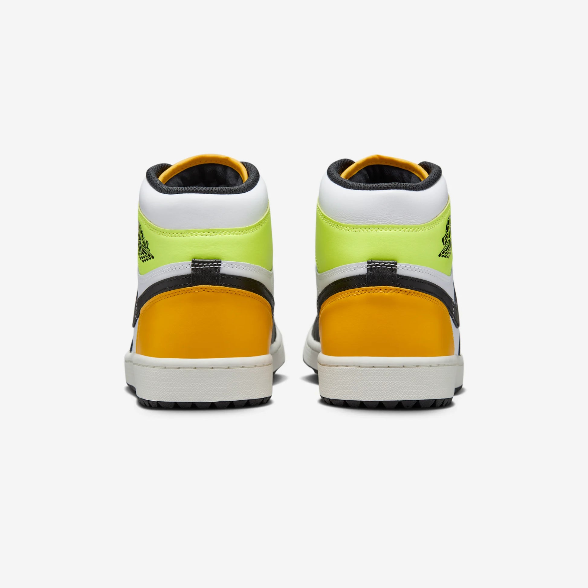 Jordan 1 Retro High Golf White University Gold Volt Black