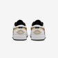 Jordan 1 Low White Black Metallic Gold Swoosh