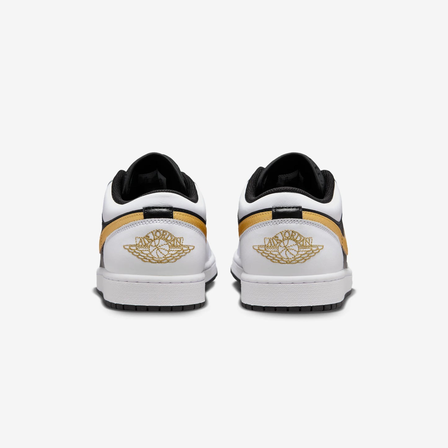 Jordan 1 Low White Black Metallic Gold Swoosh