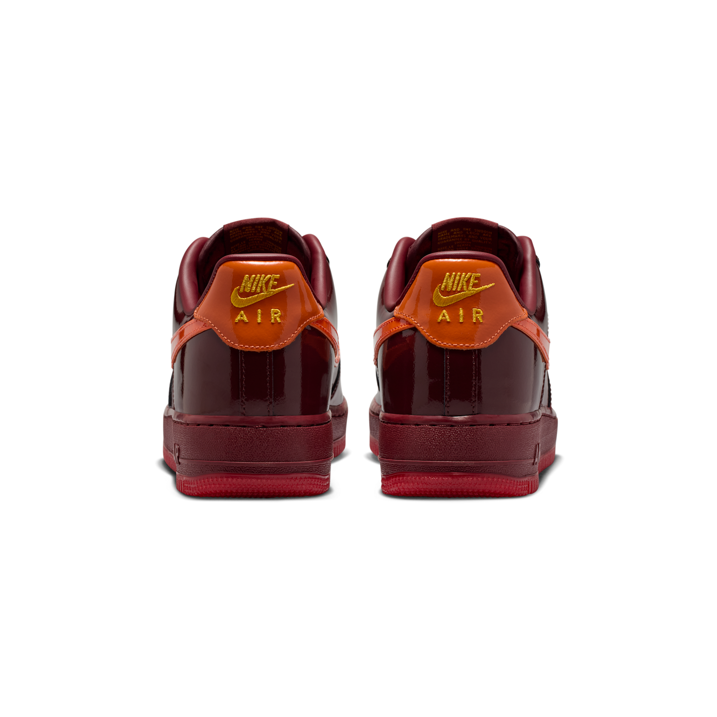 Nike Air Force 1 Low Patent Leather Dark Team Red Safety Orange
