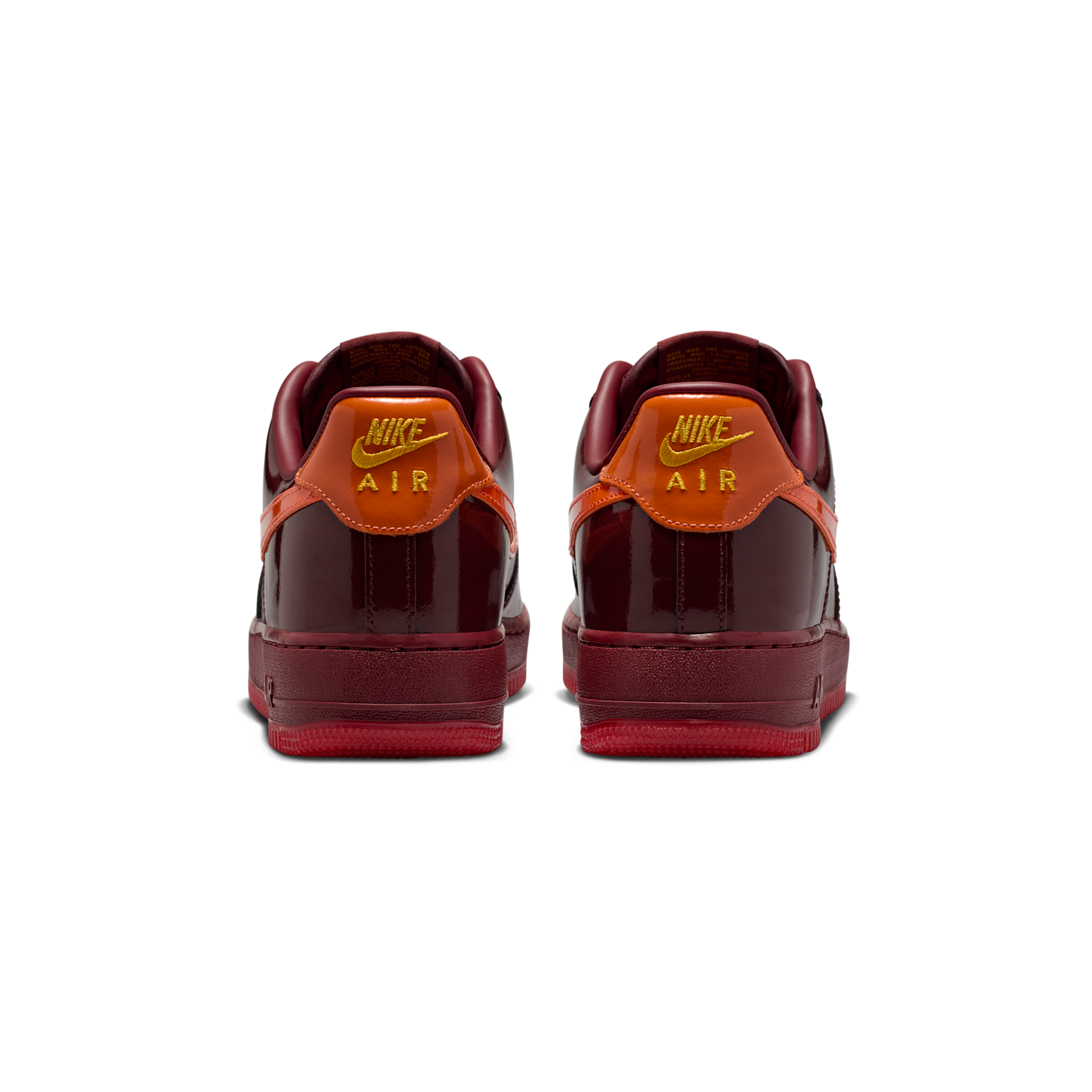 Nike Air Force 1 Low Patent Leather Dark Team Red Safety Orange
