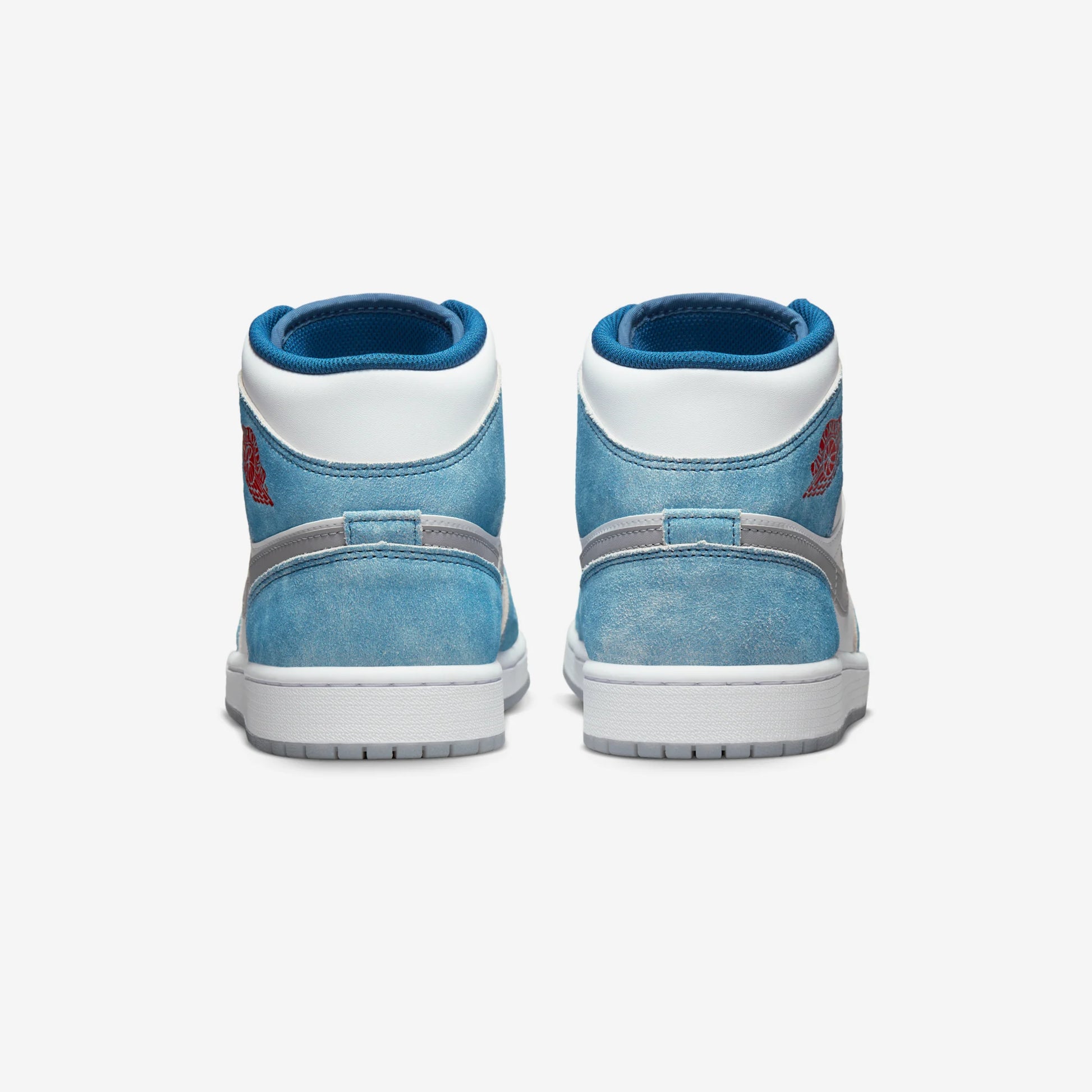 Jordan 1 Mid French Blue Fire Red