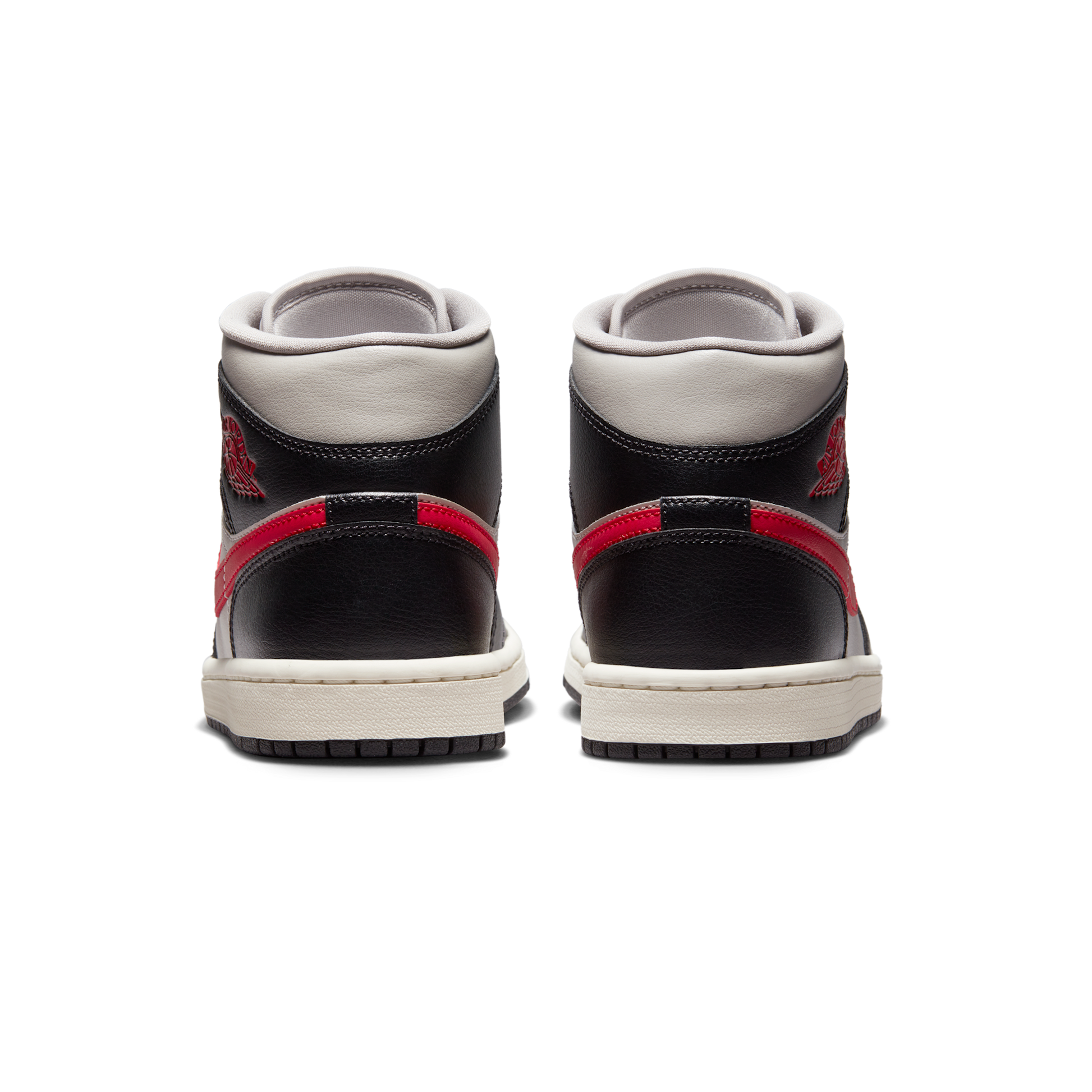 Jordan 1 Mid Black College Grey Gym Red (Women's)