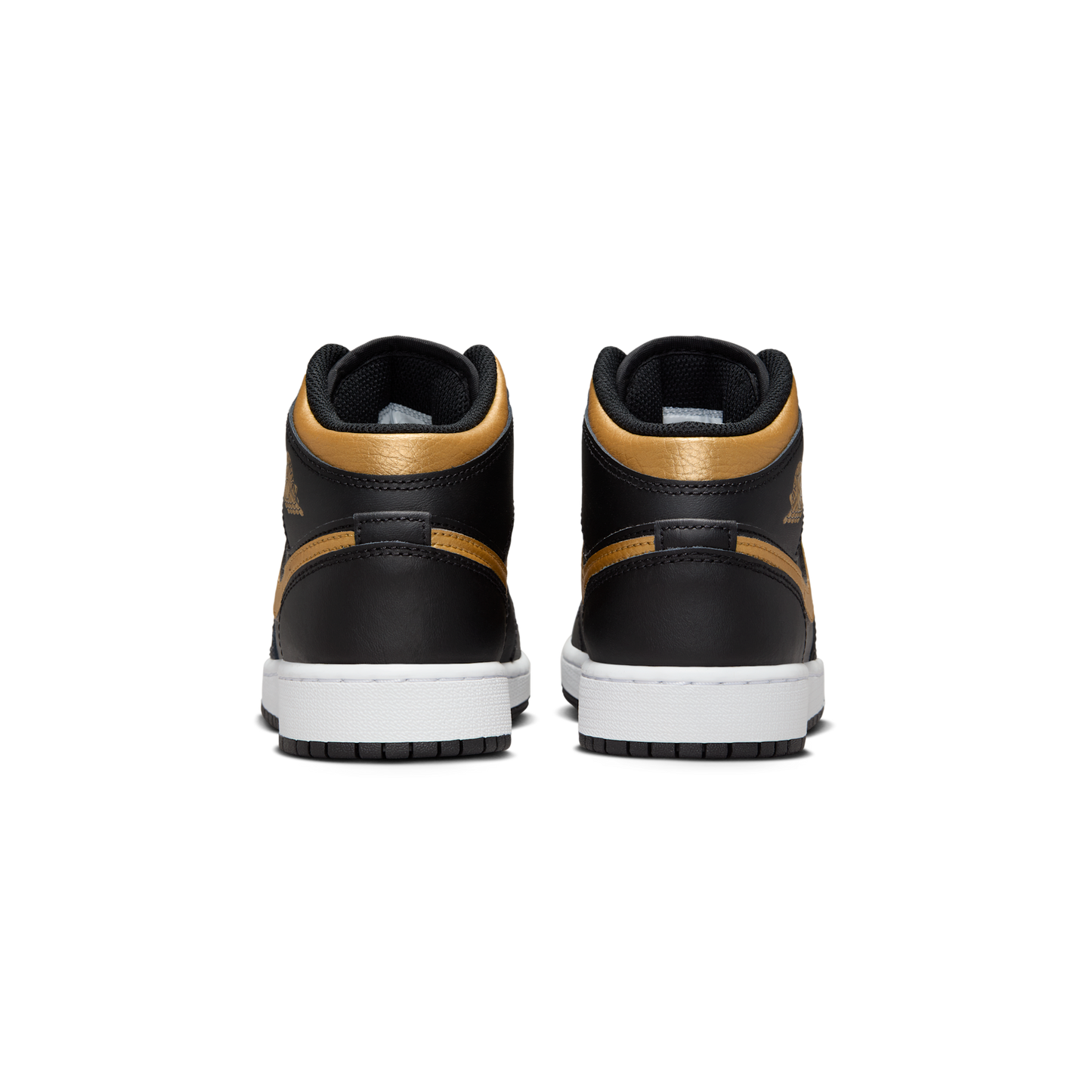 Jordan 1 Mid Black Metallic Gold Swoosh (GS)