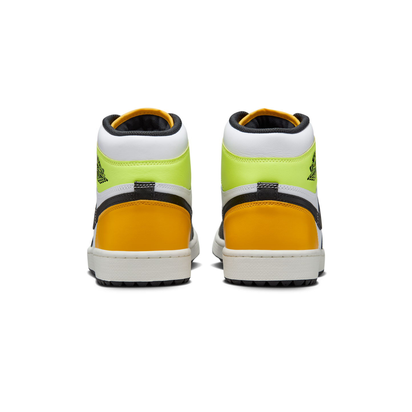 Jordan 1 Retro High Golf White University Gold Volt Black