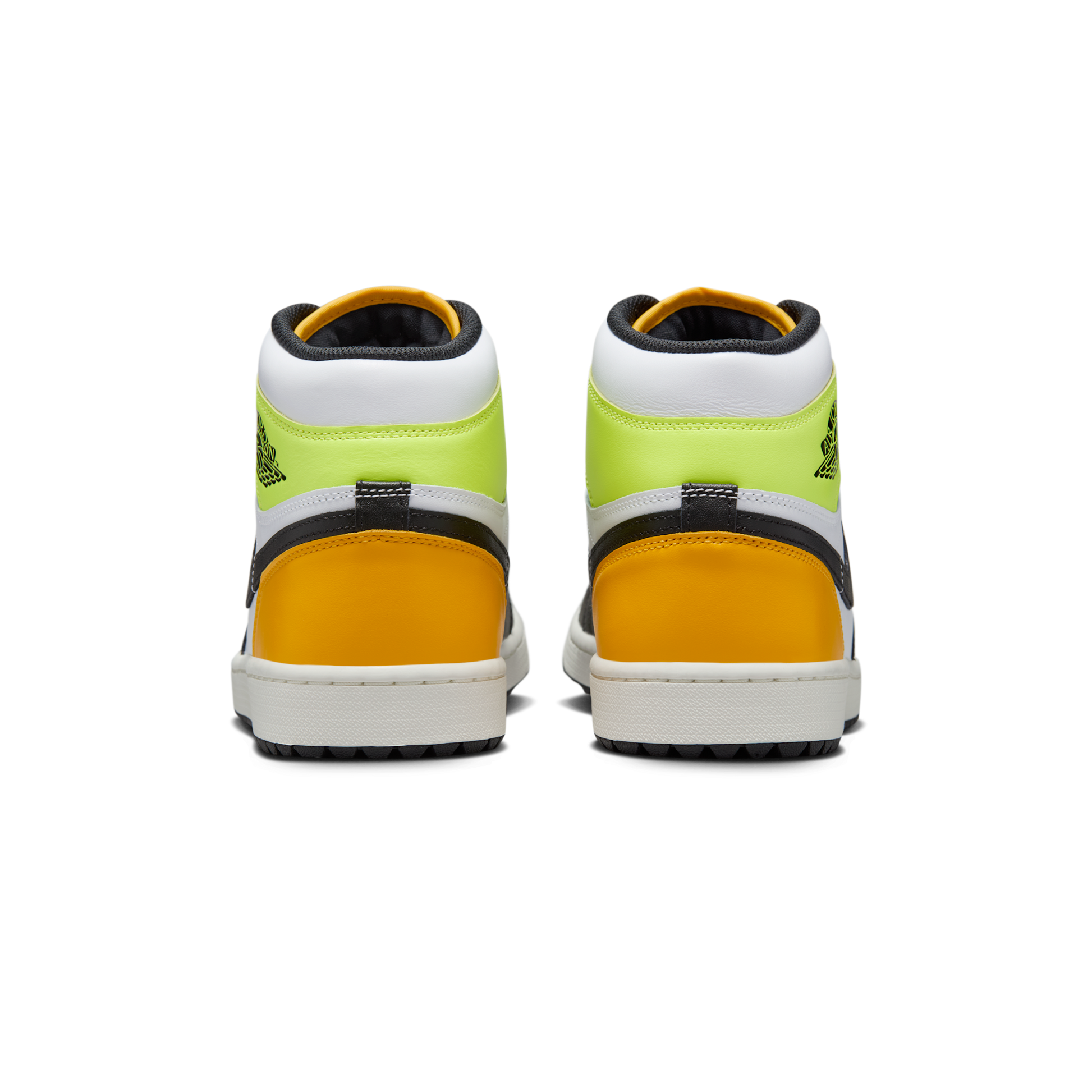 Jordan 1 Retro High Golf White University Gold Volt Black