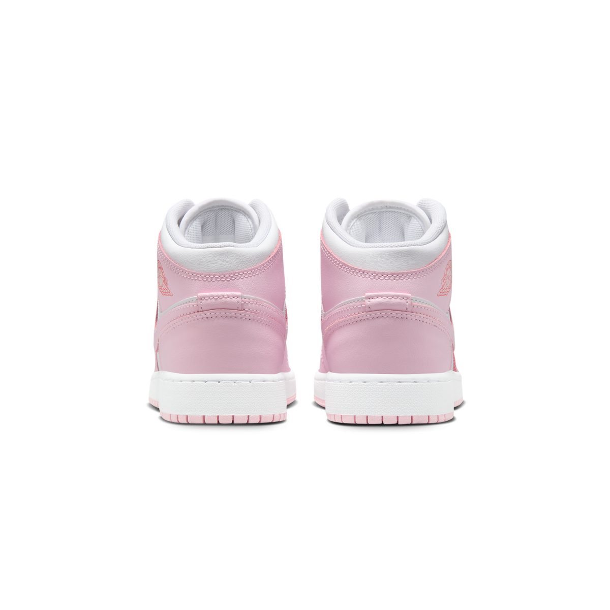 Jordan 1 Mid Pink Foam Fire Red (GS)