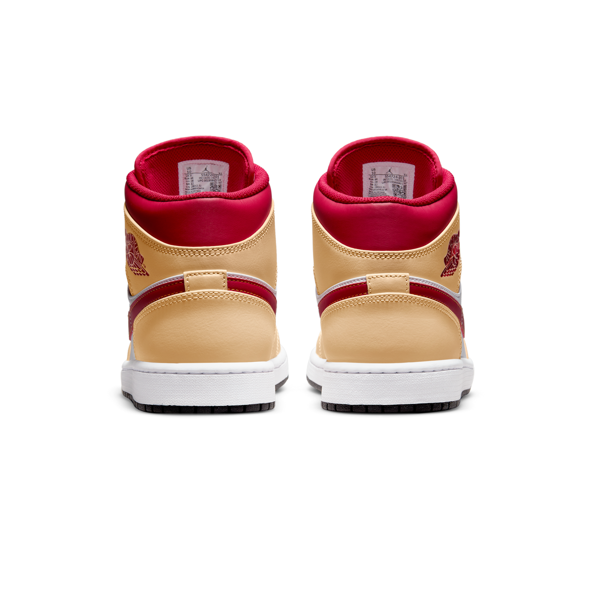 Jordan 1 Mid Light Curry Cardinal