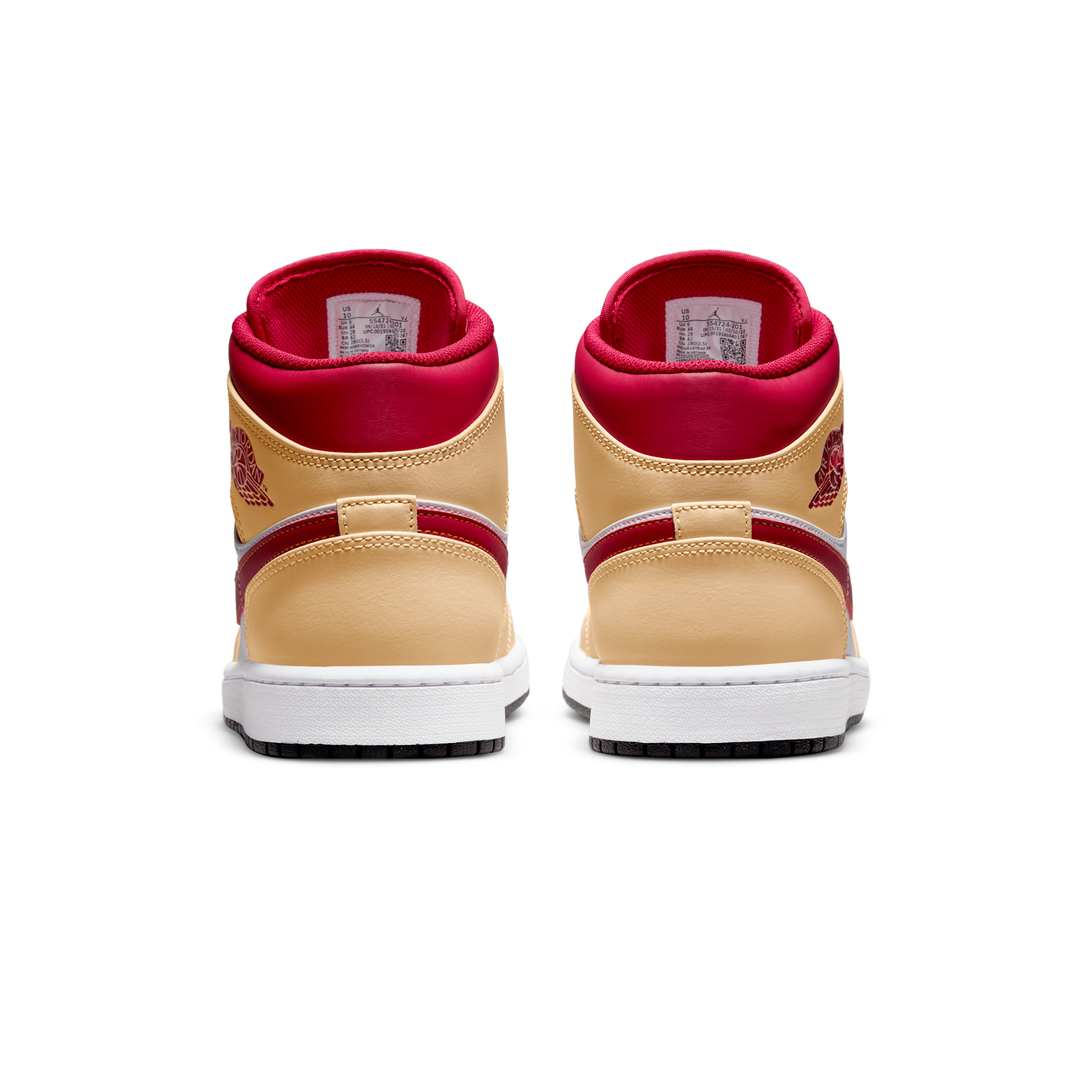 Jordan 1 Mid Light Curry Cardinal