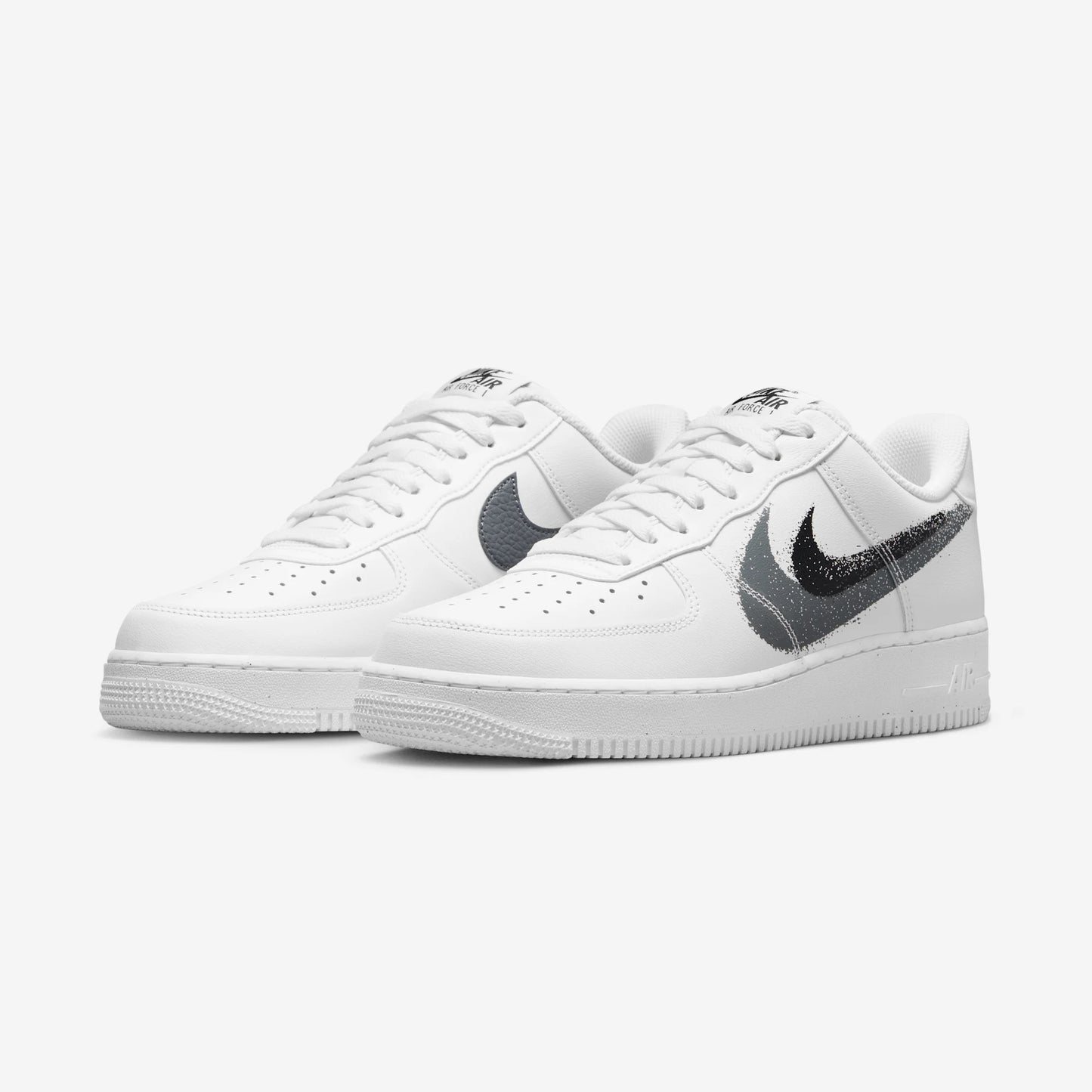 Nike Air Force 1 Low '07 Spray Paint Swoosh White Black Grey