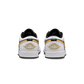 Jordan 1 Low White Black Metallic Gold Swoosh