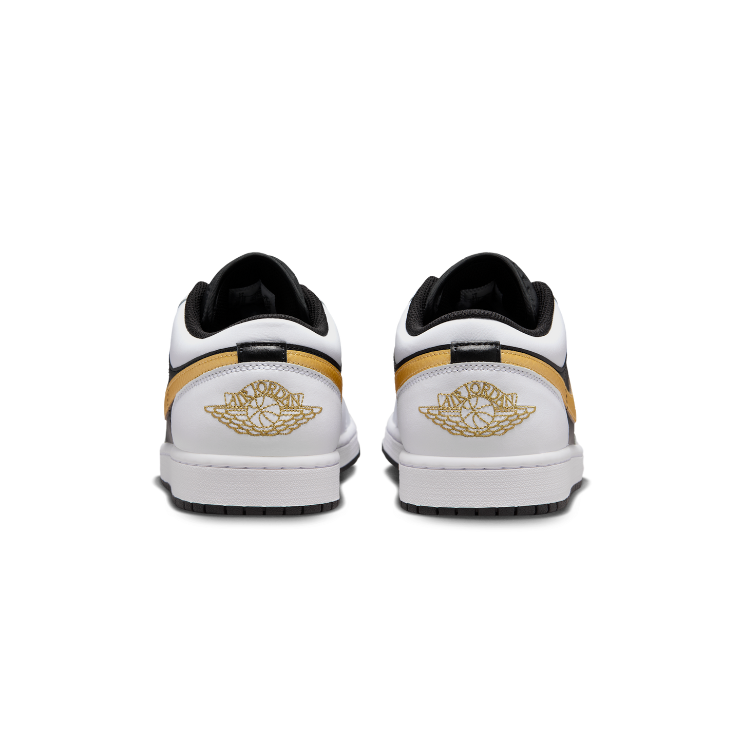 Jordan 1 Low White Black Metallic Gold Swoosh