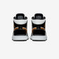 Jordan 1 Mid Patent Black White Gold