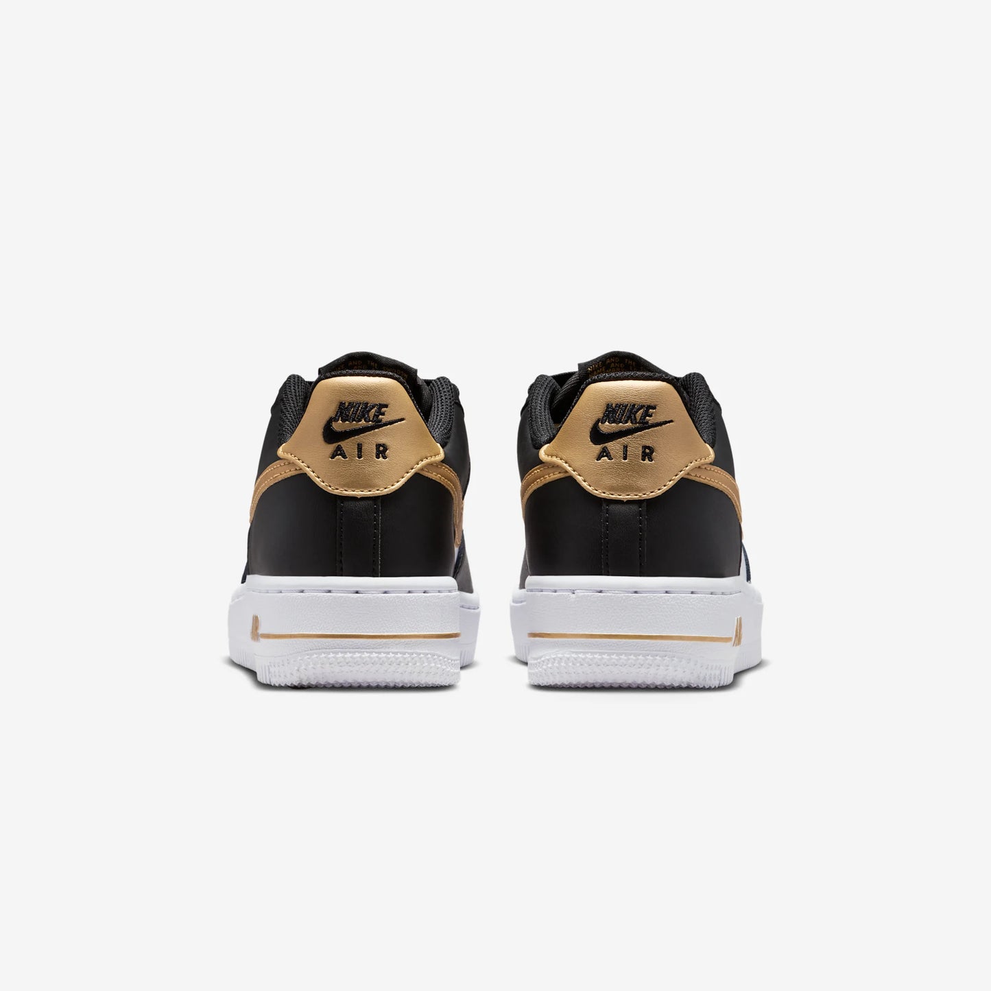 Nike Air Force 1 Low Black White Metallic Gold (GS)