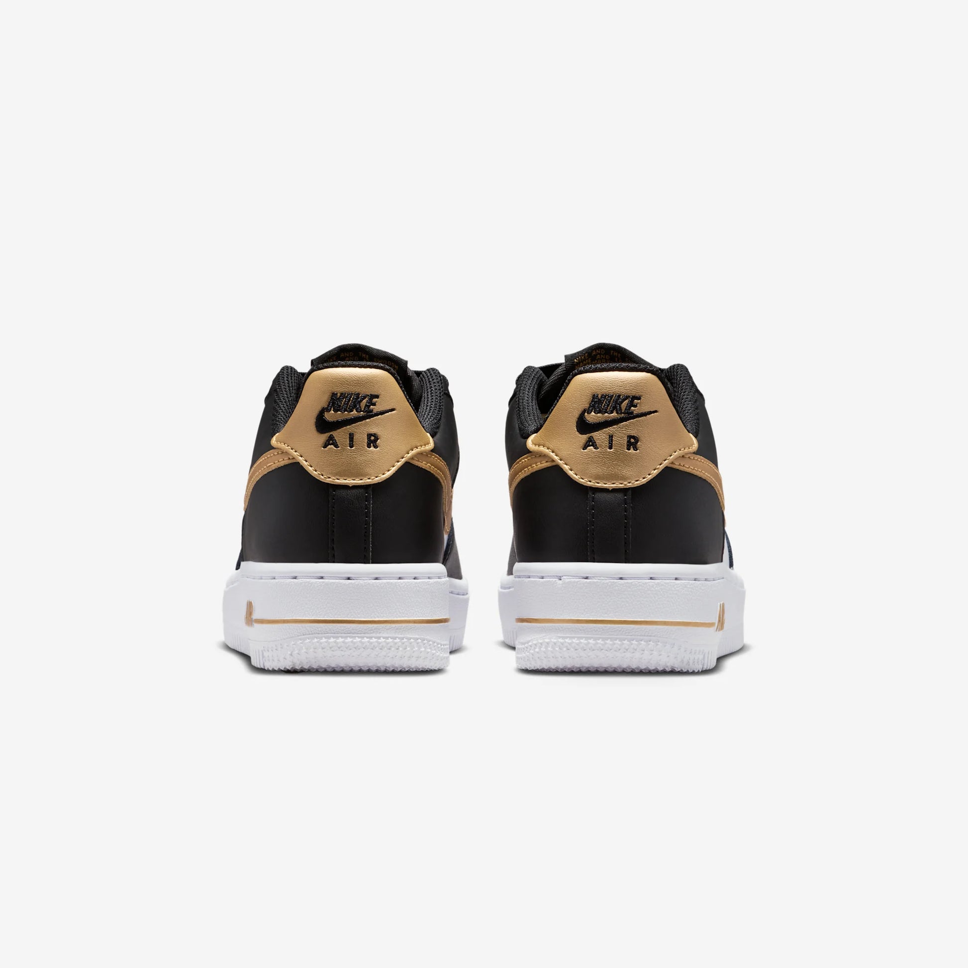 Nike Air Force 1 Low Black White Metallic Gold (GS)