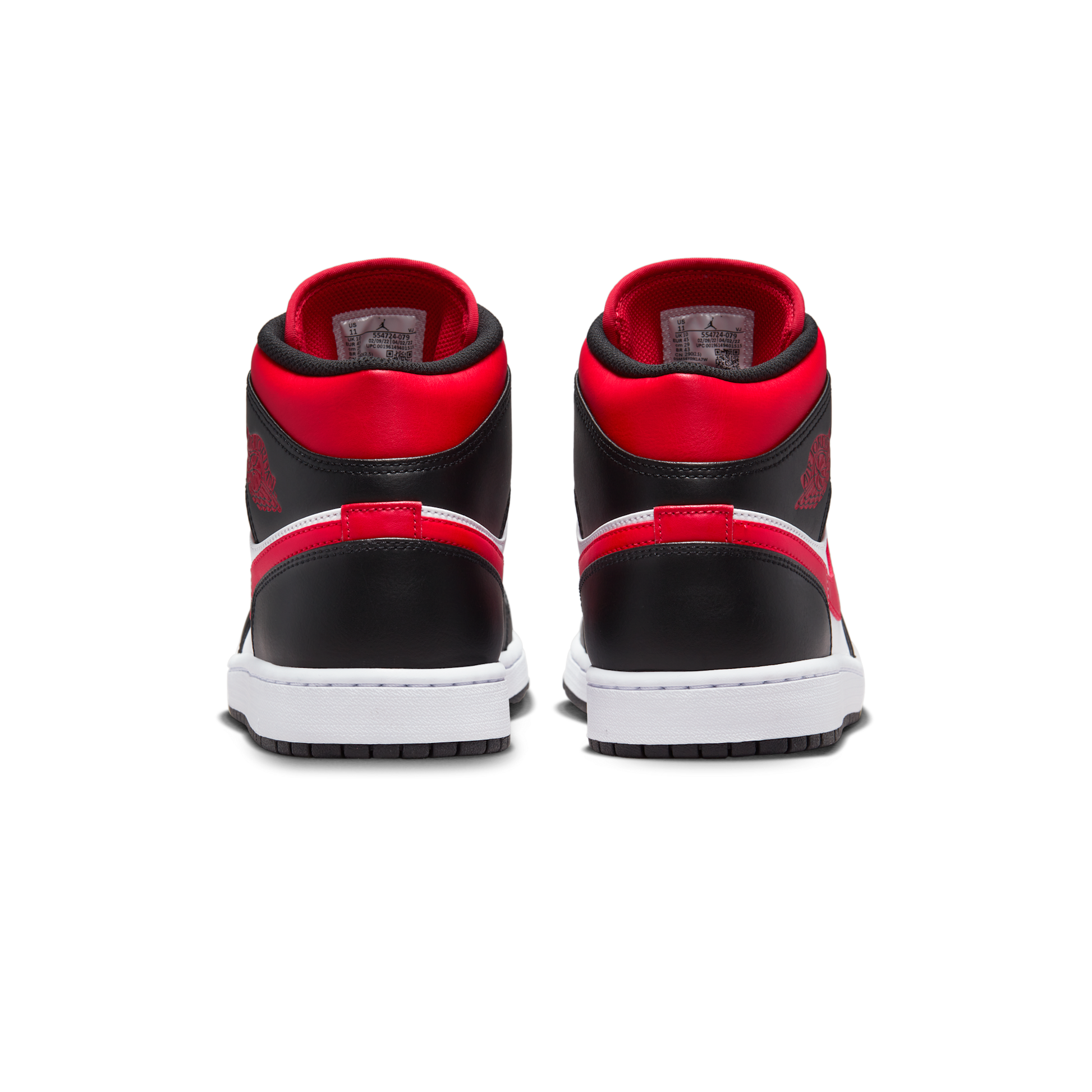 Jordan 1 Mid White Black Red (2022)