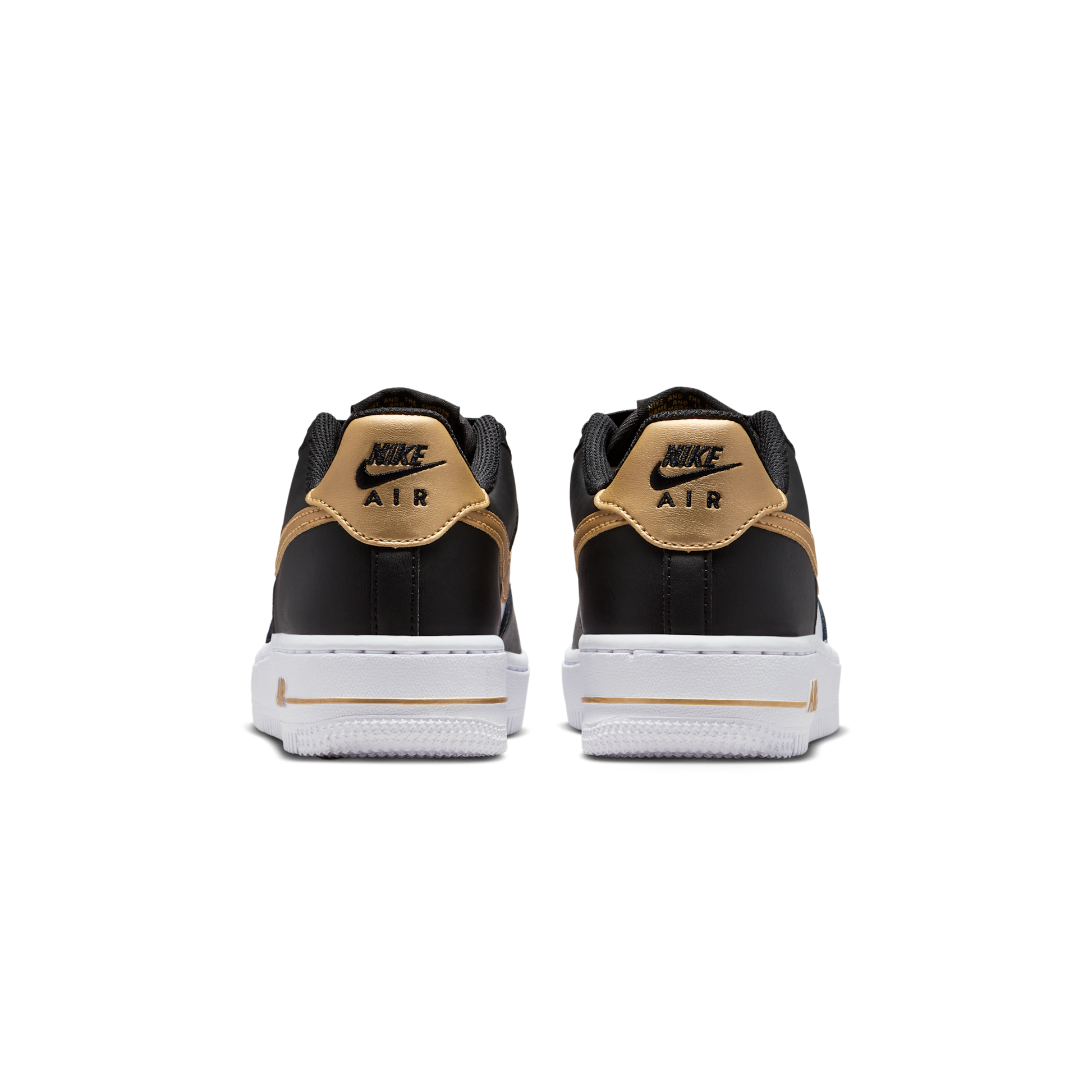 Nike Air Force 1 Low Black White Metallic Gold (GS)